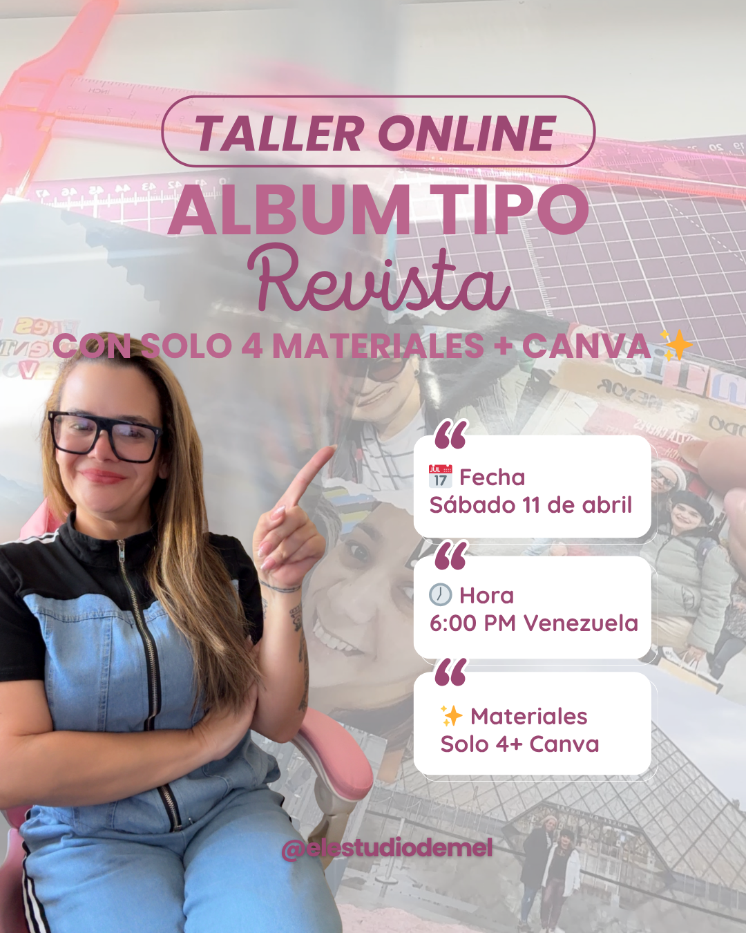 🎀 Taller en Vivo · Álbum tipo Revista