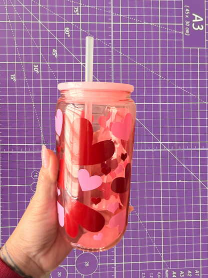 🥤✨ Vaso Glass con corazones ✨🥤