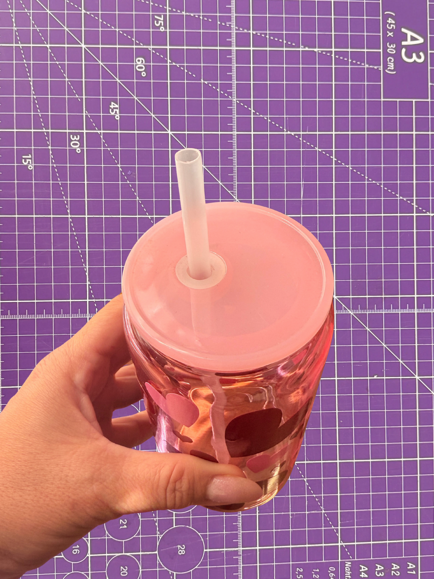 🥤✨ Vaso Glass con corazones ✨🥤
