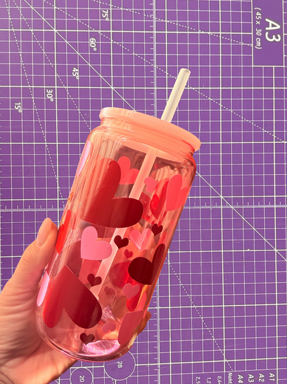 🥤✨ Vaso Glass con corazones ✨🥤